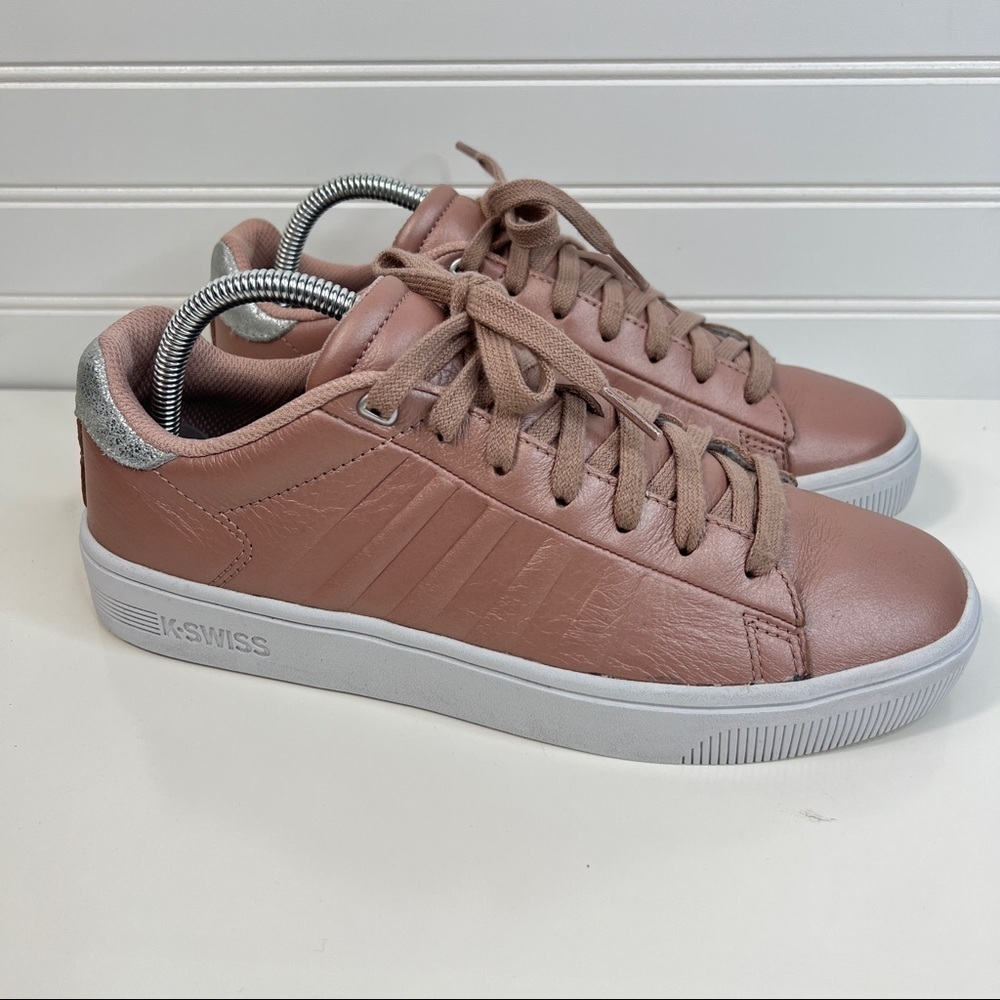 K-Swiss Court Frasco Sneaker in Rose/Silver/White Women’s Size 9  Lace Up